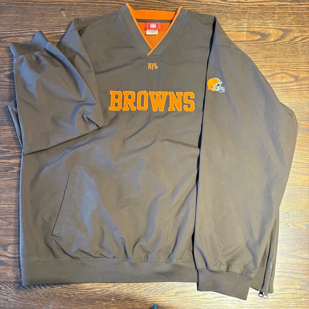 Vintage Cleveland Browns NFL V-Neck Pullover Jacket Men’s XL